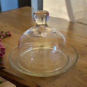 Vintage Princess House Heritage-Round Covered Butter or Cheese Dish w/Dome Lid
